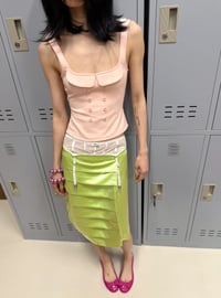 Image 19 of Low-cut button-up babydoll collar vest in five colors
