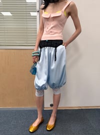 Image 9 of Four-color satin-finish lace-patchwork boxer shorts