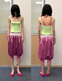 Image 14 of Four-color satin-finish lace-patchwork boxer shorts