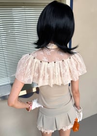 Image 13 of Lace tube top + faux two-piece skort + Three-piece set