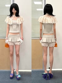 Image 7 of Lace tube top + faux two-piece skort + Three-piece set