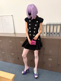 Image 4 of Two-color trench-style shirt dress