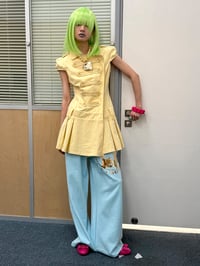 Image 13 of Two-color trench-style shirt dress