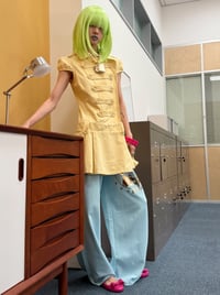 Image 15 of Two-color trench-style shirt dress