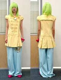 Image 9 of Two-color trench-style shirt dress