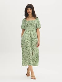 Printed Smocked Maxi Dress