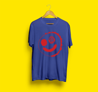 Image 1 of TRS T-Shirt (Blue T Neon Red print)