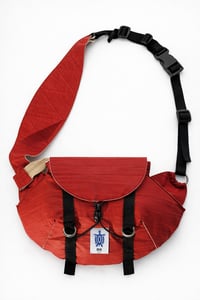 Image 1 of DOUBLE FACE FANNY PACK - brick red/ beige