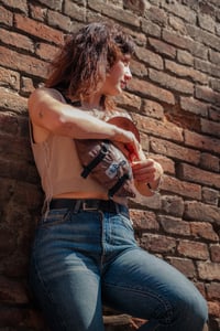 Image 4 of DOUBLE FACE FANNY PACK - brown/beige