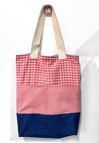 Bolso vichy colores rosa y melocotón