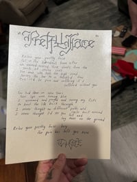 Hand Written Lyric Sheet