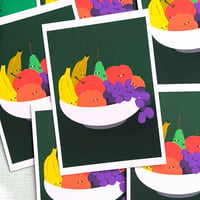 Mini carte postale : Corbeille de fruits