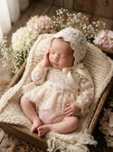 The Florence Lace Romper / Only Newborn Size.