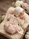 The Florence Lace Romper / Only Newborn Size.