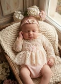 The Florence Lace Romper / Only Newborn Size.