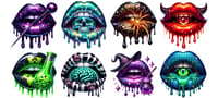 Image 1 of Spooky Lips Mini Diamond Painting Kit by AnetArtStore
