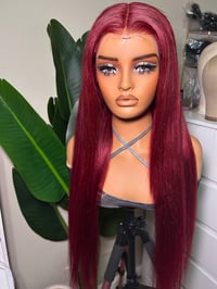 Image 1 of 30” Burgundy Wig