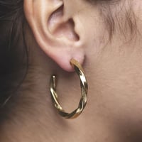 Image 3 of Twisted Hoops (18ct Gold Plated)