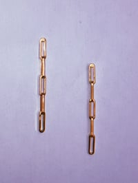 Image 1 of angular link earrings (gold plated)
