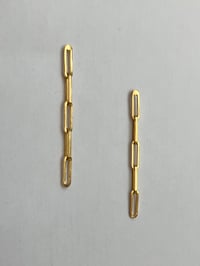 Image 2 of angular link earrings (gold plated)