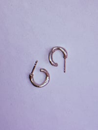 Image 1 of linea silver hoops mini