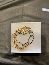 Gold and silver chain  bracelet 