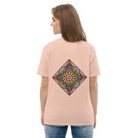 Image 1 of Sun Flower Peach Unisex Organic Cotton T-shirt