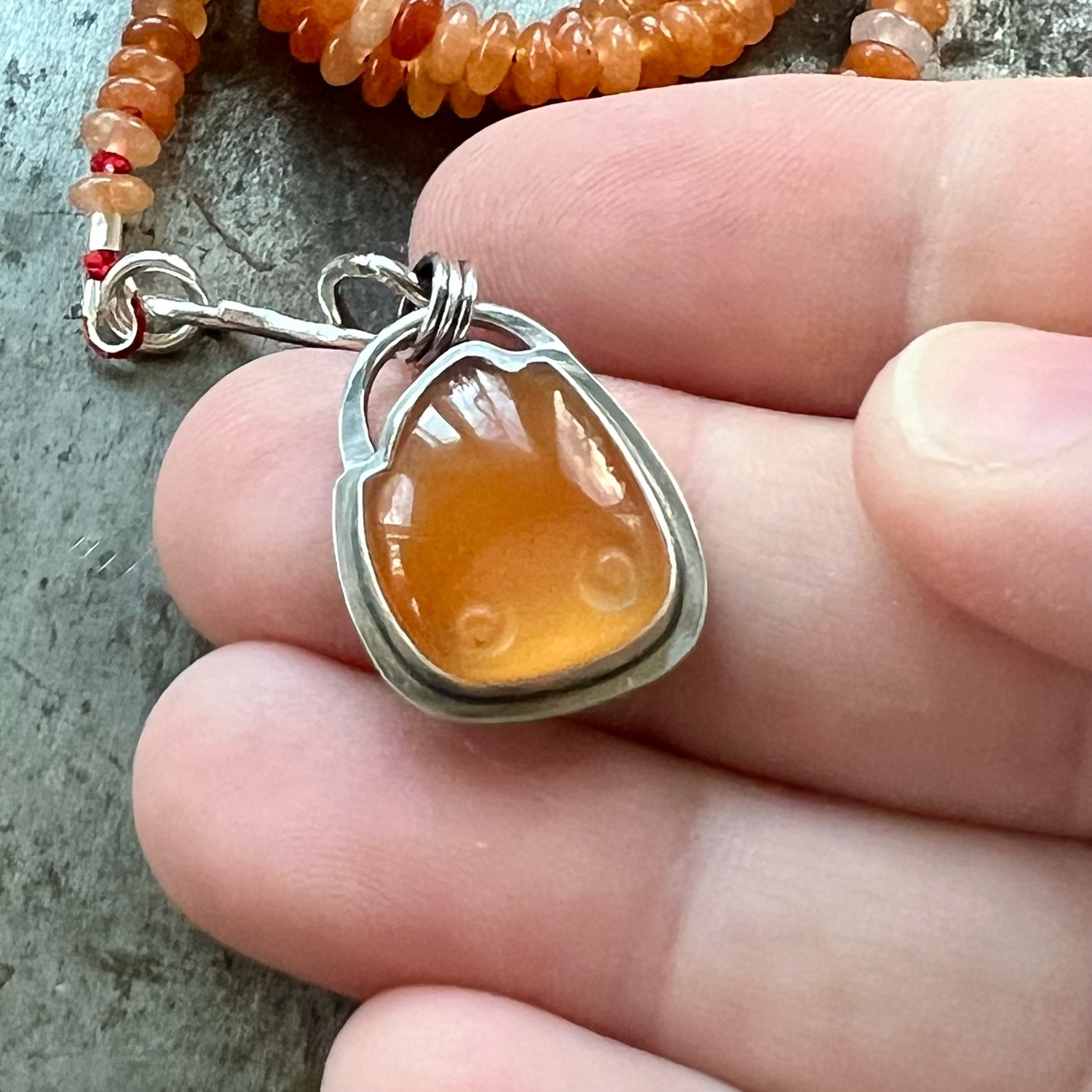 Image of Calcifer Necklace #3
