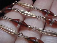 Image 7 of EDWARDIAN 9CT GLASS BEAD CHAIN 17 INCHES 9.2g