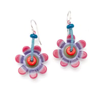 spinning flower earrings