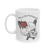 Image 1 of Skull & Rose 'Ride or Die' Ceramic mug 11 oz 15 oz 