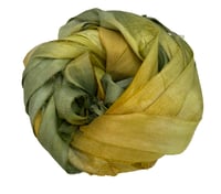 Image 2 of 10YD EVERGLADES HAND DYED SARI SILK RIBBON BY COLOR BURST SILK