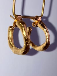 Image 1 of linea hoops medium size - gold plated