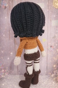 Image 2 of Attack on Titan Mikasa Inspired crochet doll 