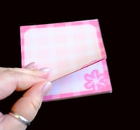 Image 2 of Handmade Pink Flower Mini Notepad, writing, gift, note, pad, tear away, list