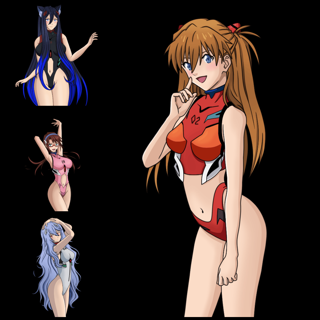 Image of Evagelion beach episode waifus