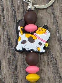 Image 1 of Fluffy kitty keychain 