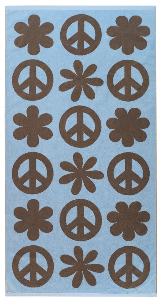 Image of PEACE FLOWER Towel<div> Lake & Cocoa </div>
