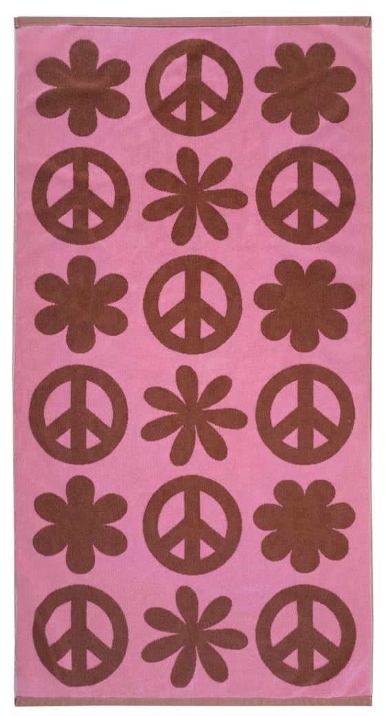 Image of PEACE FLOWER Towel<div> Rose & Brick </div>