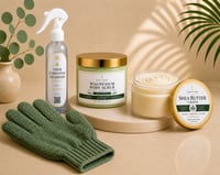 Image 3 of Magnesium Kits! 8 oz Body scrub, Shea butter lotion,  all-purpose spray,  & exfoliating glove . 
