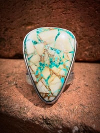 Image 3 of WL&A Handmade Old Style Heavy Ingot Gem Grade Pilot Mtn Ribbon Web Lane Splitter Ring - Size 12