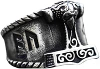 Image 5 of 👑The Armored Kingdom Silver Thunderstrike Hammer of Mjolnir Ring-Thor’s Hammer Design
