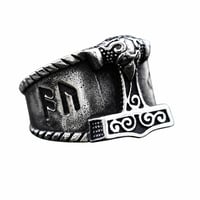 Image 4 of 👑The Armored Kingdom Silver Thunderstrike Hammer of Mjolnir Ring-Thor’s Hammer Design