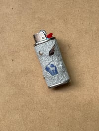 Image 1 of Beachcomber's Lighter Case (pottery, glass cabochon, shells)