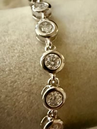 Image 1 of Moissanite Bezel Tennis Bracelet | 925 Sterling Silver | 2CTW | Adjustable 7–8"