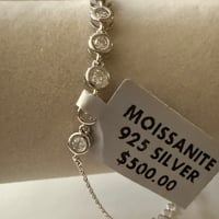 Image 2 of Moissanite Bezel Tennis Bracelet | 925 Sterling Silver | 2CTW | Adjustable 7–8"