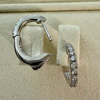 Image 3 of Moissanite Prong-Set Hoop Earrings | 925 Sterling Silver | 1CTW | 15.6mm