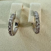 Image 1 of Moissanite Prong-Set Hoop Earrings | 925 Sterling Silver | 1CTW | 15.6mm