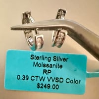 Image 3 of Moissanite Channel-Set Huggie Earrings | 925 Sterling Silver | 0.39CTW VVS D | 11.9mm