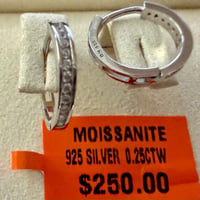 Image 2 of Moissanite Channel-Set Huggie Earrings | 925 Sterling Silver | 0.25CTW | 14.6mm